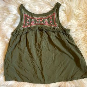 Crazy 8 Tank Blouse with Embroidered Bodice